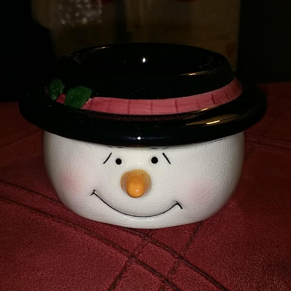 Festive Snowman Candle Holder with   Tealight